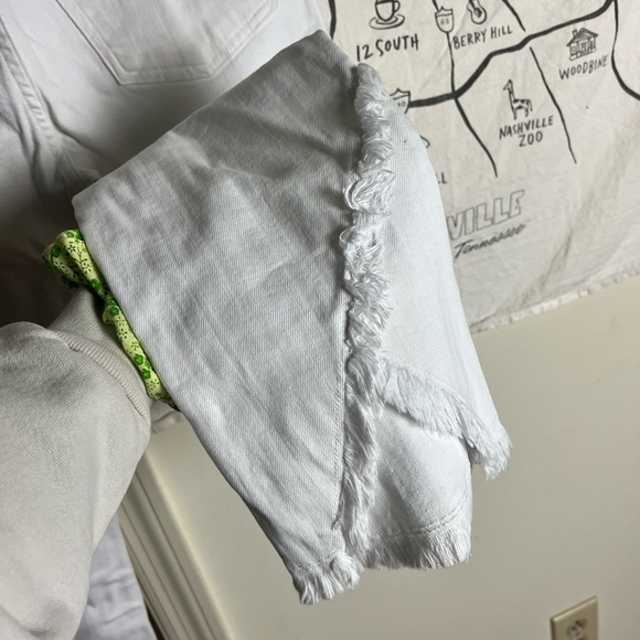 Citizens of Humanity White Distressed Crossed Ankle Jeans Size 26 - Picture 4 of 5